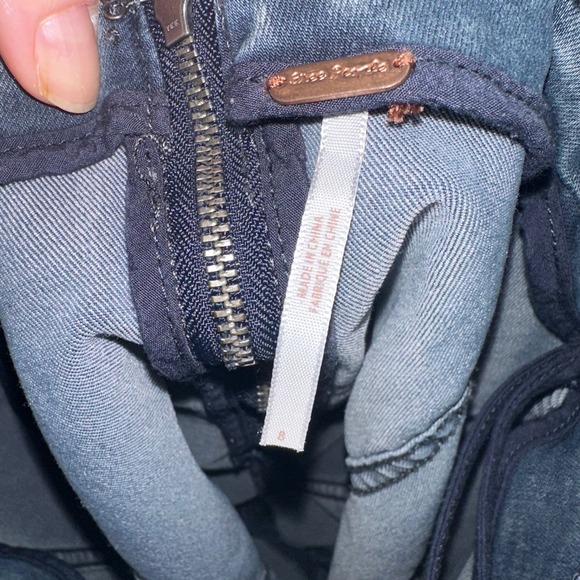 Free People Denim Mini Skirt dark Wash Blue Jean Skater‎ Skirt Size 8 - Picture 5 of 6